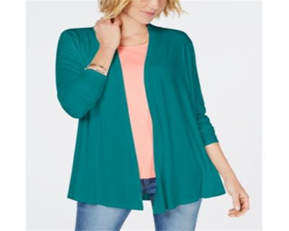 Karen Scott Cardigan Feminino Frente Aberta Azul Tamanho Pequeno