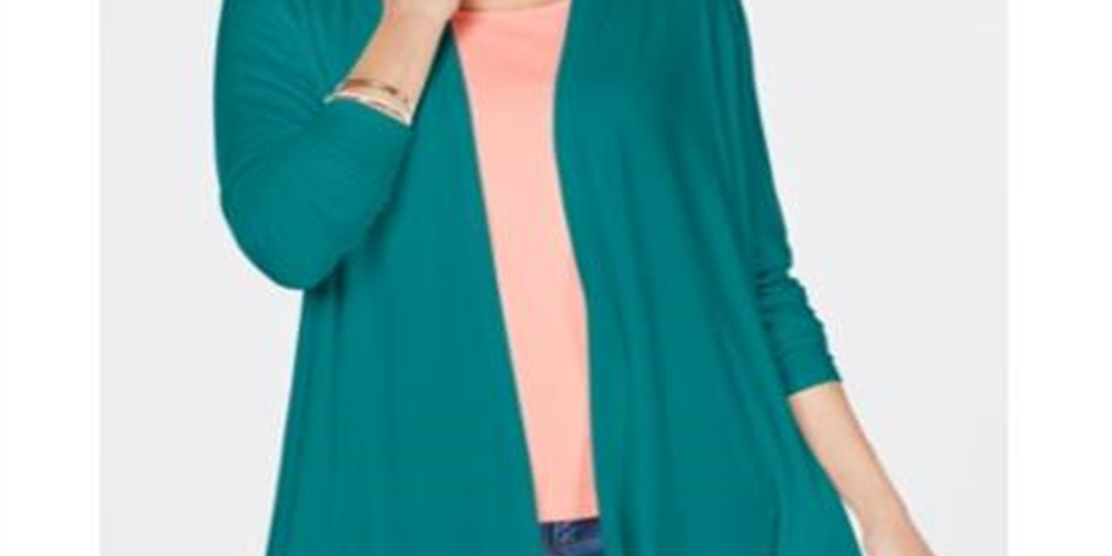 Karen Scott Cardigan Feminino Frente Aberta Azul Tamanho Pequeno