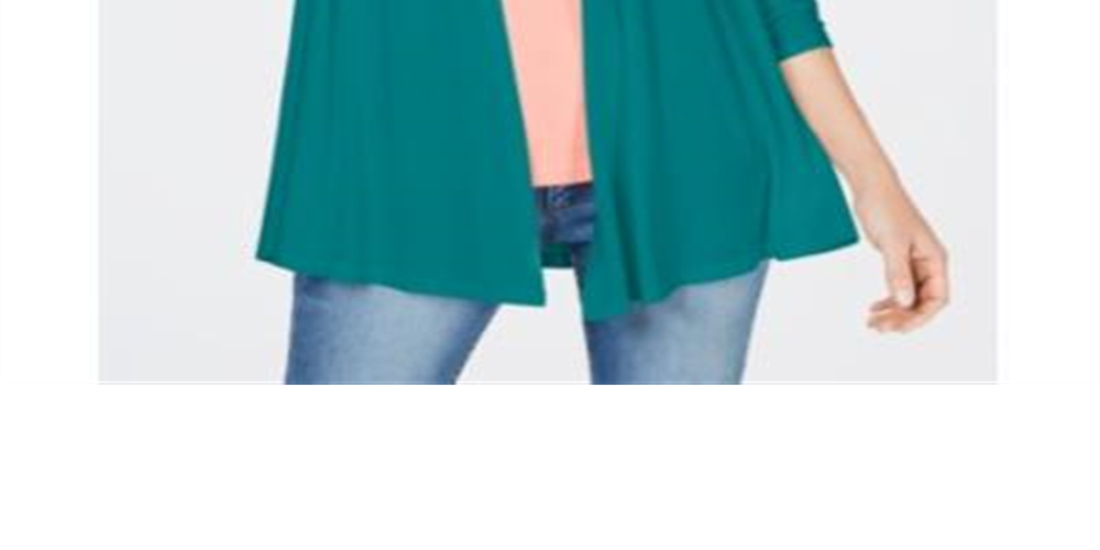 Karen Scott Cardigan Feminino Frente Aberta Azul Tamanho Pequeno