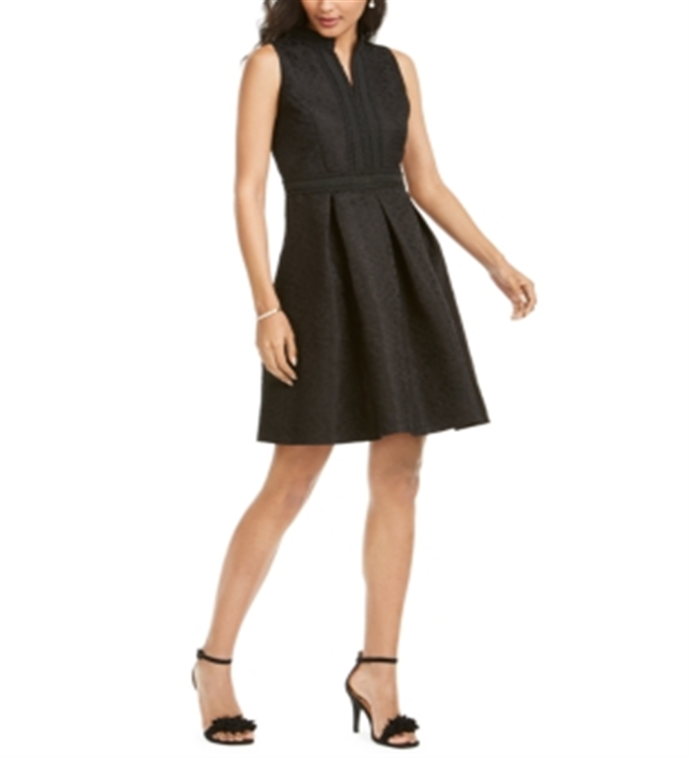 Vestido feminino bordado Pappagallo, preto, tamanho 4
