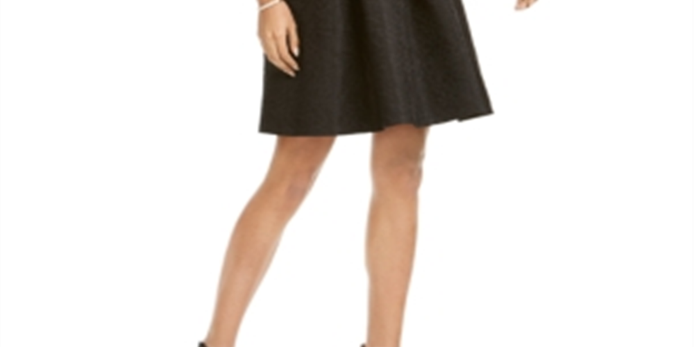 Vestido feminino bordado Pappagallo, preto, tamanho 4