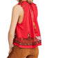 Blusa feminina sem mangas com estampa e gola redonda, tamanho grande, vermelha, da Free People