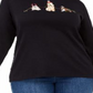 Karen Scott Plus Caroling Dog Festive Lights Top de Natal Feminino Preto Tamanho 0X