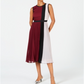 Vestido midi plissado com blocos de cores Alfani feminino, roxo, tamanho pequeno