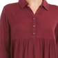 Camisa oversized feminina Style &amp; Co com mangas dobradas, vermelha, tamanho XX-G
