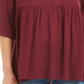 Camisa oversized feminina Style &amp; Co com mangas dobradas, vermelha, tamanho XX-G