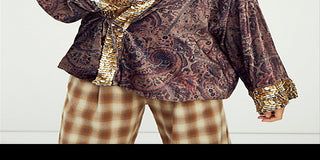 Kimono Layla Embelezado Lavado Top Marrom Tamanho Pequeno para Mulheres da Free People