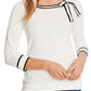 Suéter CeCe Feminino Manga 3/4 com Laço Branco Tamanho Médio