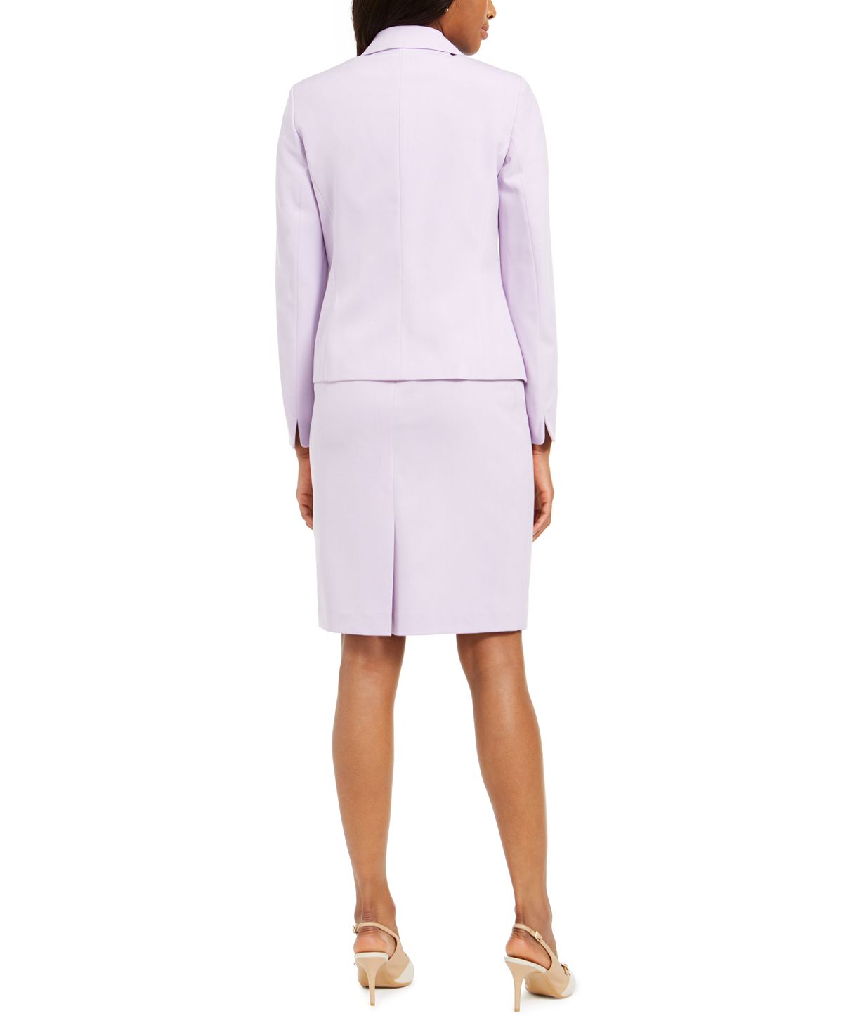 Le Suit Feminino 3 Botões Jaqueta Saia Terno Roxo Tamanho 10