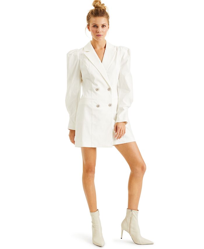 Vestido Blazer Culpos com Botões de Cristal Feminino da INC International Concepts, Branco, Tamanho M