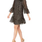Vestido Calvin Klein Feminino com Decote Amarrado e Presilha Metálica e Bolinhas, Preto, Tamanho 6