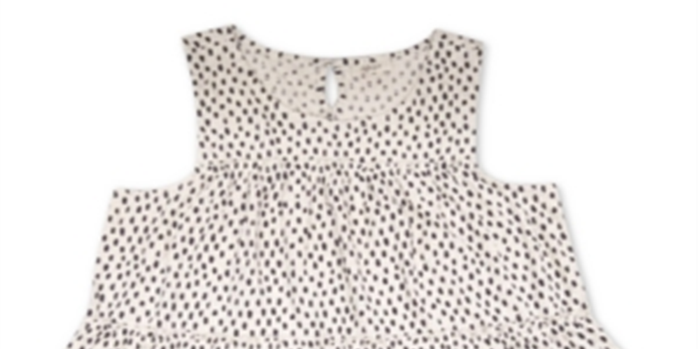 Blusa feminina sem mangas com decote em joia e bolinhas, estilo &amp; co, branca, tamanho pequeno