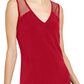 INC International Concepts Top feminino sem mangas Illusion Inset - Vermelho Tamanho -XL
