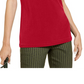 INC International Concepts Top feminino sem mangas Illusion Inset - Vermelho Tamanho -XL