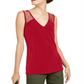 INC International Concepts Top feminino sem mangas Illusion Inset - Vermelho Tamanho -XL