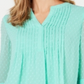Charter Club Top feminino com babados duplos texturizados e pregas, verde, tamanho XX-G