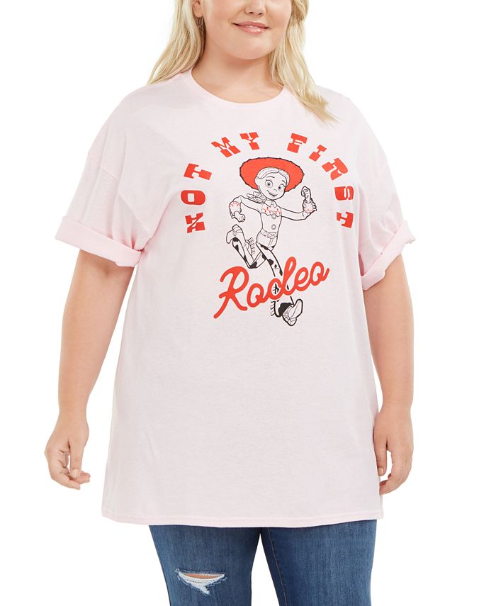 Camiseta feminina Mighty Fine Trendy Plus Cotton Not My First Rodeo Graphic, rosa, tamanho 1X