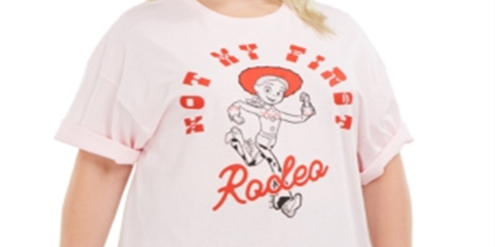Camiseta feminina Mighty Fine Trendy Plus Cotton Not My First Rodeo Graphic, rosa, tamanho 1X