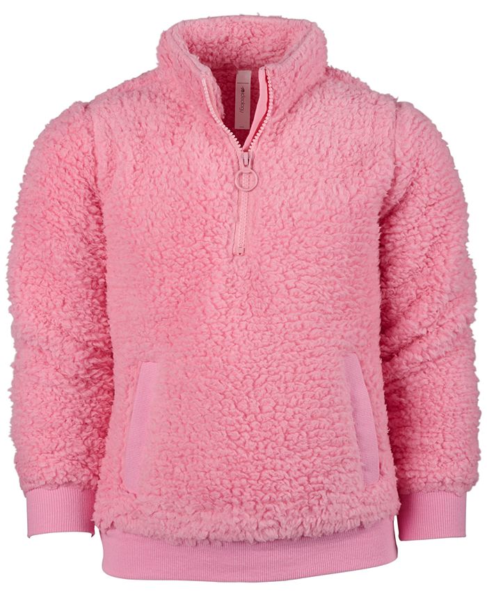 Jaqueta Ideology Big Girls Fuzzy com zíper 1/4 rosa tamanho - P 7/8