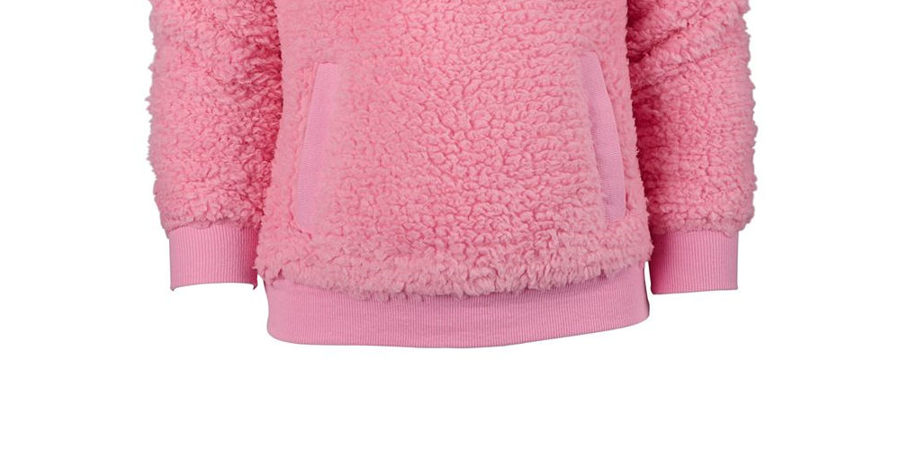 Jaqueta Ideology Big Girls Fuzzy com zíper 1/4 rosa tamanho - P 7/8