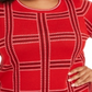 Suéter xadrez metálico feminino Charter Club vermelho tamanho 1X