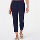 Calça feminina Tommy Hilfiger casual Sky Captain Stripe com acabamento reto, azul marinho, tamanho 6