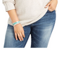 Top plus size feminino estilo &amp; co com decote em V, bege, tamanho 1X