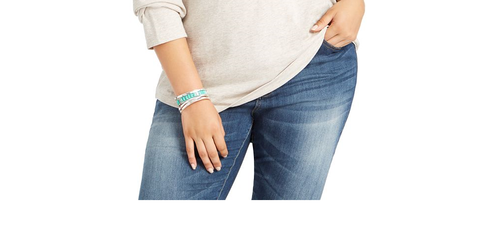 Top plus size feminino estilo &amp; co com decote em V, bege, tamanho 1X