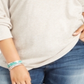 Top plus size feminino estilo &amp; co com decote em V, bege, tamanho 1X