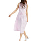 Vestido feminino Alfani com cordão na cintura, sem mangas, gola redonda, ajuste MIDI, tamanho grande, roxo