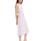 Vestido feminino Alfani com cordão na cintura, sem mangas, gola redonda, ajuste MIDI, tamanho grande, roxo