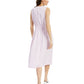 Vestido feminino Alfani com cordão na cintura, sem mangas, gola redonda, ajuste MIDI, tamanho grande, roxo