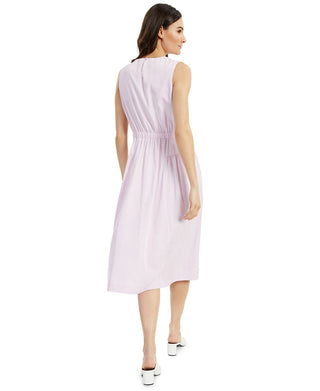 Vestido feminino Alfani com cordão na cintura, sem mangas, gola redonda, ajuste MIDI, tamanho grande, roxo
