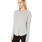 Camiseta feminina Free People Lay Up, cinza, tamanho grande