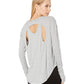 Camiseta feminina Free People Lay Up, cinza, tamanho grande