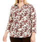 Camisa polo feminina Charter Club Plus, branca, tamanho 3XL