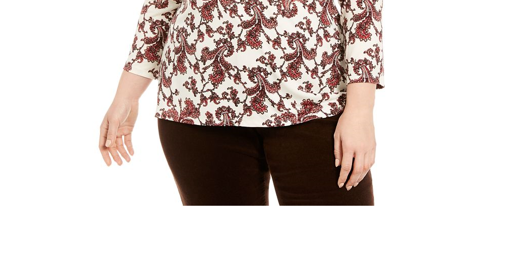 Camisa polo feminina Charter Club Plus, branca, tamanho 3XL