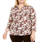 Camisa polo feminina Charter Club Plus, branca, tamanho 3XL