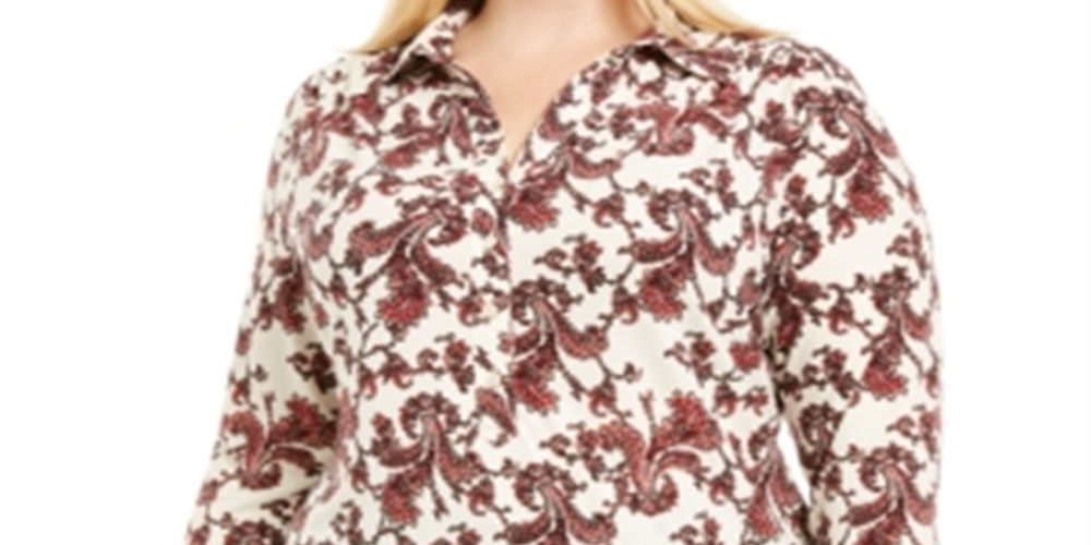 Camisa polo feminina Charter Club Plus, branca, tamanho 3XL