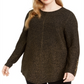 Suéter túnica feminino Alfani Plus com nervuras metálicas, preto, tamanho 0X