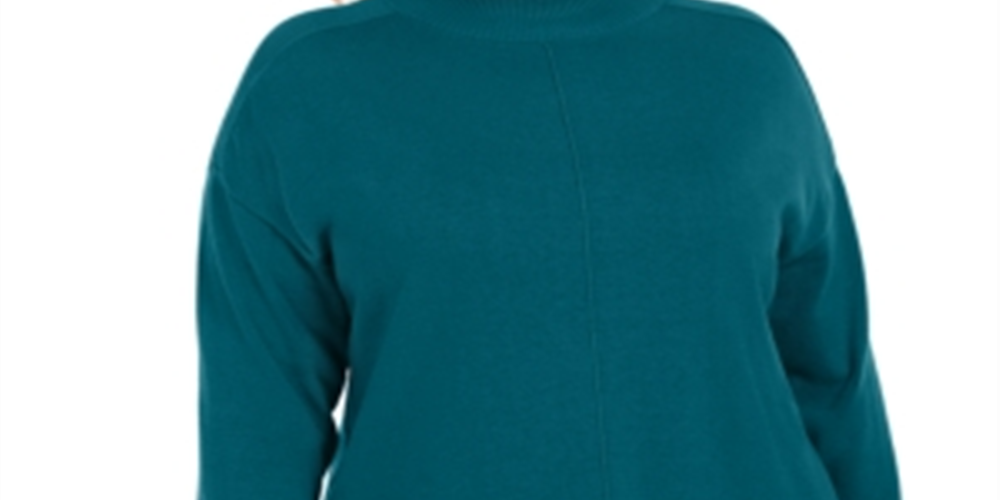 Karen Scott Suéter Feminino Plus Cotton com Gola Simulada Azul Tamanho 2XL