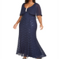 Vestido Capelet Plus Size Feminino R &amp; M Richards Preto Tamanho 2