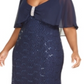 Vestido Capelet Plus Size Feminino R &amp; M Richards Preto Tamanho 2