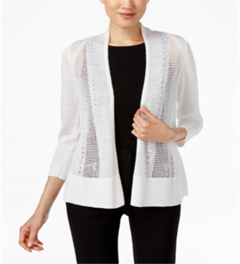 Cardigan Alfani Feminino Novelty Stitch Branco Tamanho X-Grande