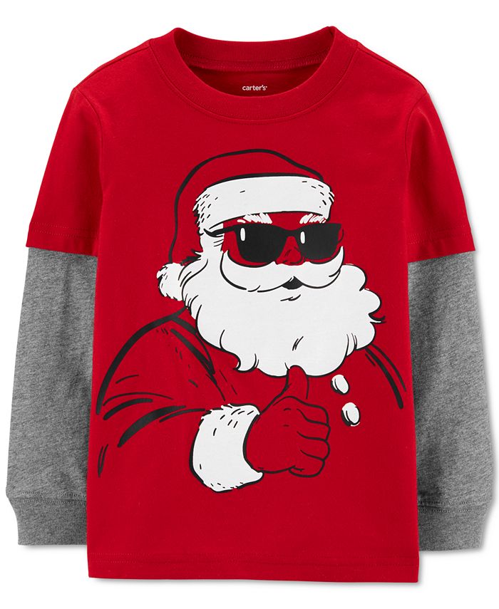 Camiseta Carter's Boy's Cool Santa Slider Vermelha Tamanho 4T