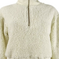 Suéter Derek Heart Junior Half Zip com gola alta, branco, tamanho médio