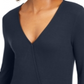 INC International Concepts Blusa feminina canelada sobrepeliz azul tamanho X-S