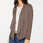 Cardigan feminino de malha com frente aberta INC, marrom, tamanho GG