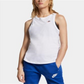Camiseta regata Nike Sportswear feminina de algodão com costas nadador, branca, tamanho grande