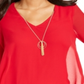 Thalia Sodi Blusa Feminina Manga Amarrada com Colar Vermelho Tamanho X-S